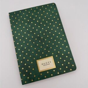 Gucci Green and Gold Star Motif Notebook